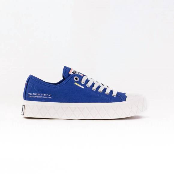 NEW PALLADIUM women's palla ace cvs organic sneakers in retro blue - Picture 1 of 6